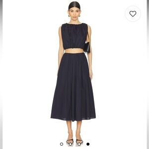 Elodie Navy Midi Skirt